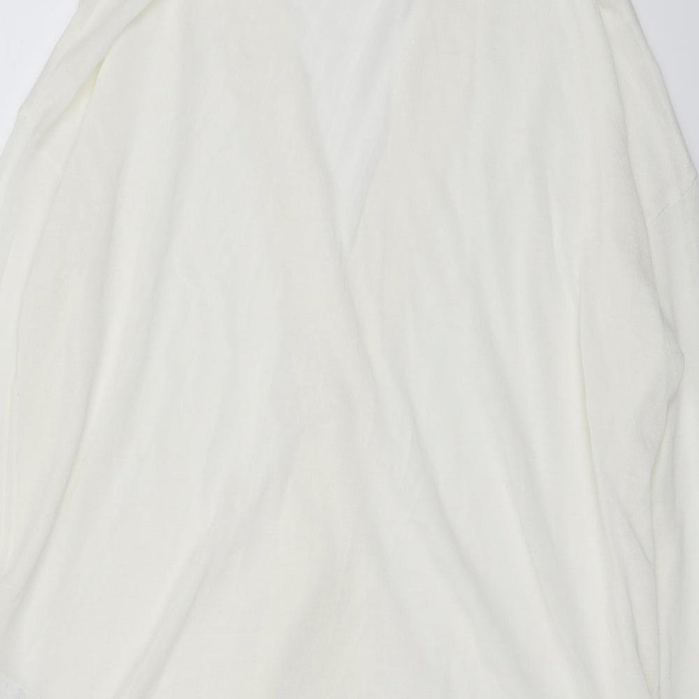 NEXT Womens Ivory V-Neck Viscose Cardigan Jumper Size M