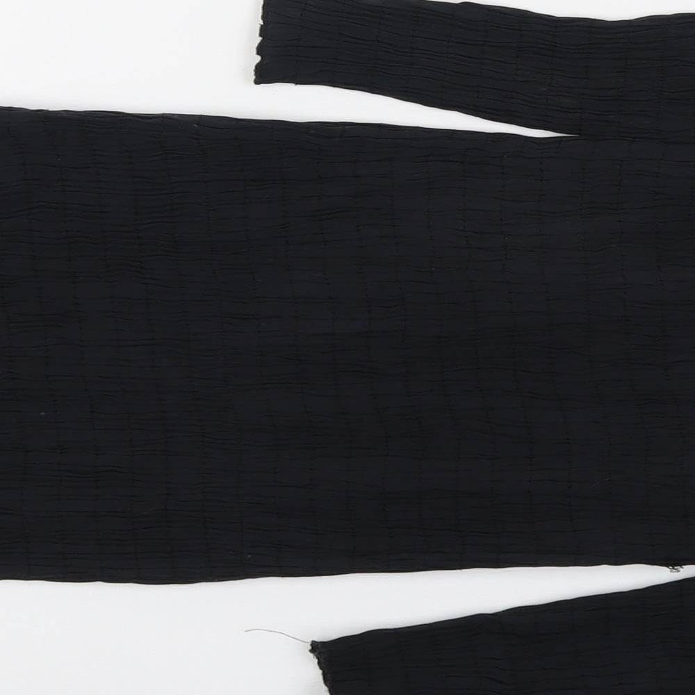 Zara Womens Black Modal A-Line Size L Off the Shoulder Pullover