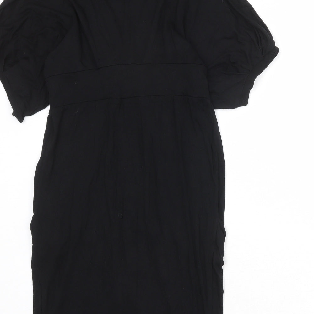 Zara Womens Black Polyester Shift Size M V-Neck Pullover