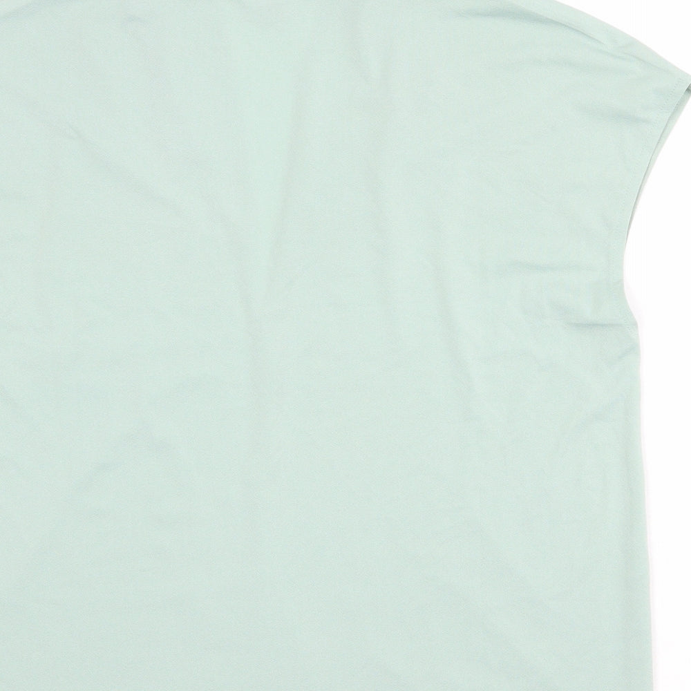 H&M Womens Green Polyester Basic Blouse Size M V-Neck