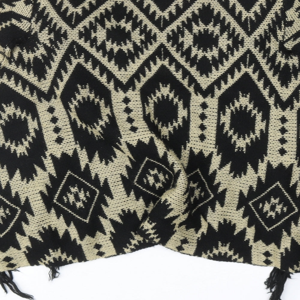 Select Womens Beige V-Neck Geometric Acrylic Cardigan Jumper Size 12