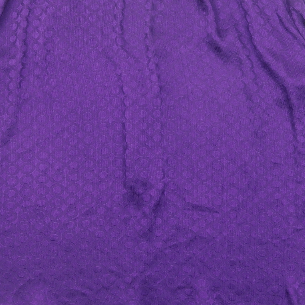Principles Womens Purple Geometric Polyester Basic Blouse Size 12 V-Neck