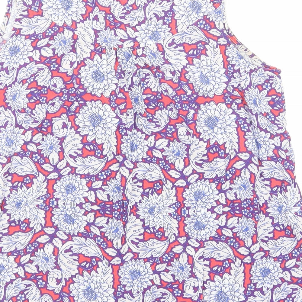 New Look Womens Multicoloured Floral Viscose Camisole Button-Up Size 12 Round Neck