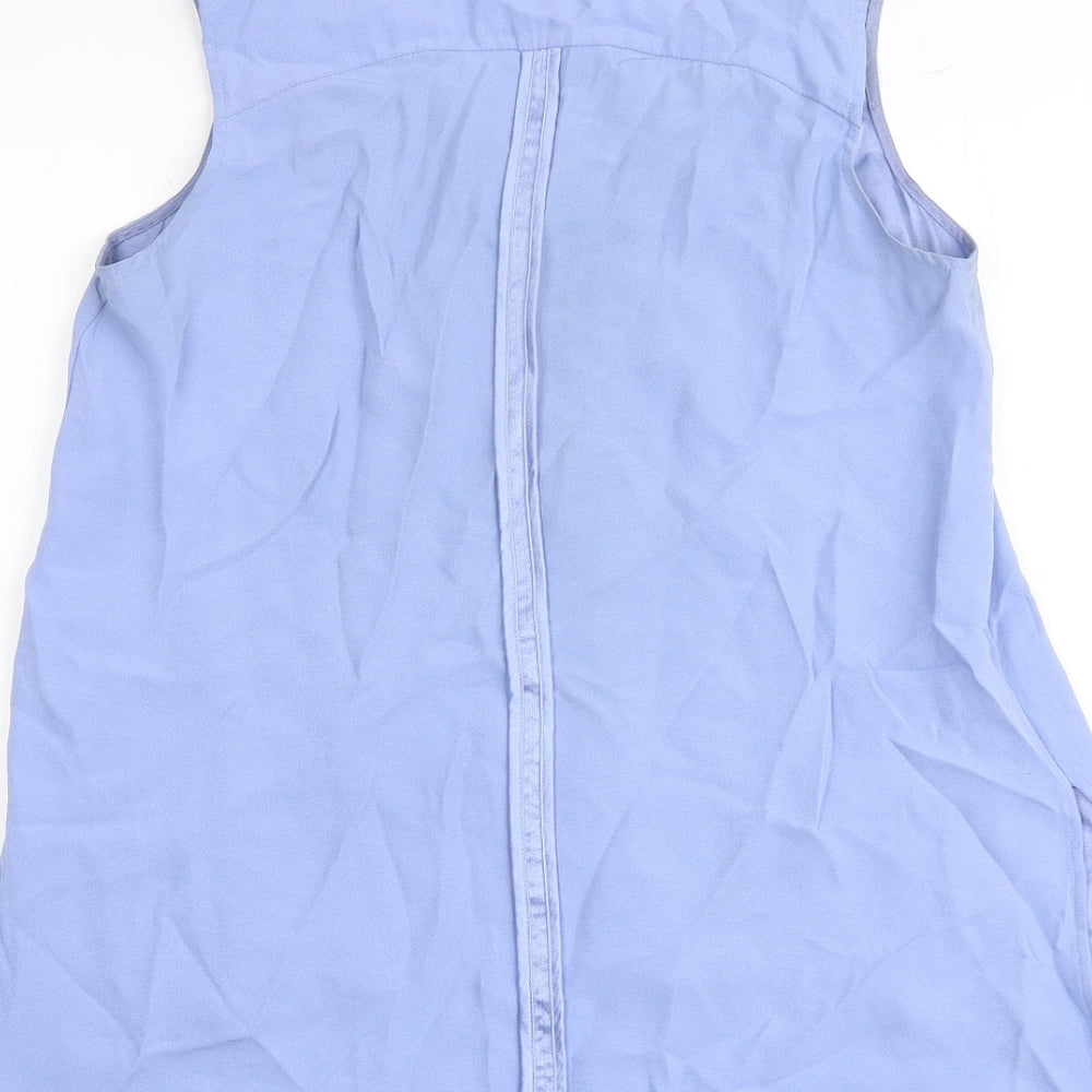 Phase Eight Womens Blue Viscose Basic Blouse Size 10 V-Neck