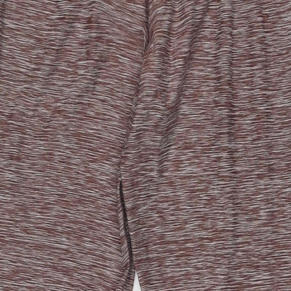 HIIT Womens Brown Geometric Polyester Compression Leggings Size M Regular Pullover