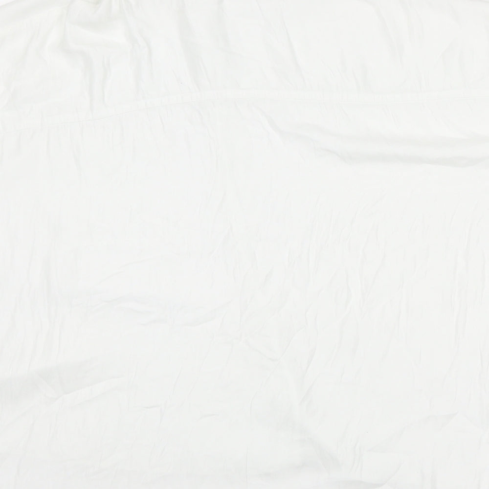 Zara Womens White Polyester Basic Button-Up Size S Collared