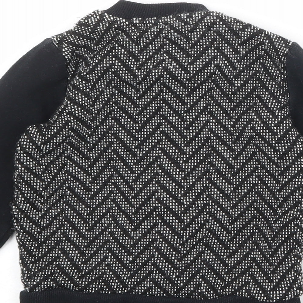 River Island Boys Black Geometric Jacket Size 2-3 Years Zip