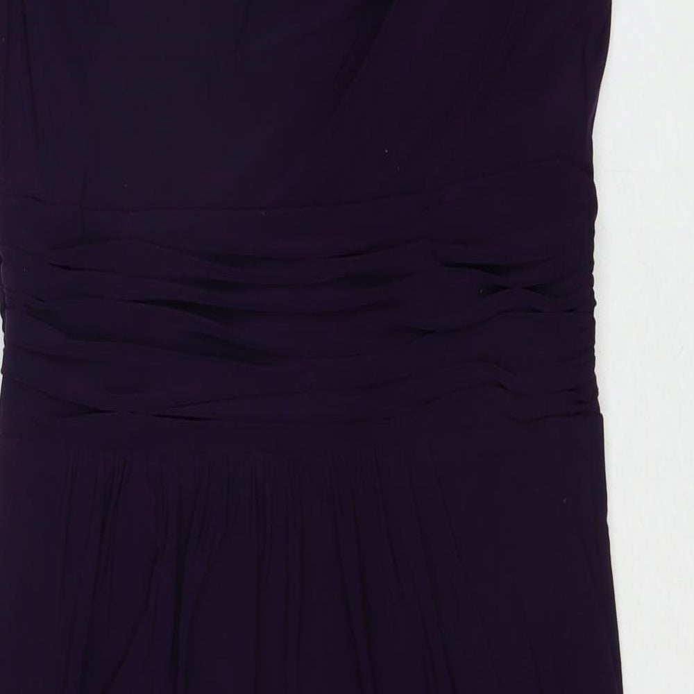 Scarlett Nite Womens Purple Polyester A-Line Size 10 Cowl Neck Zip