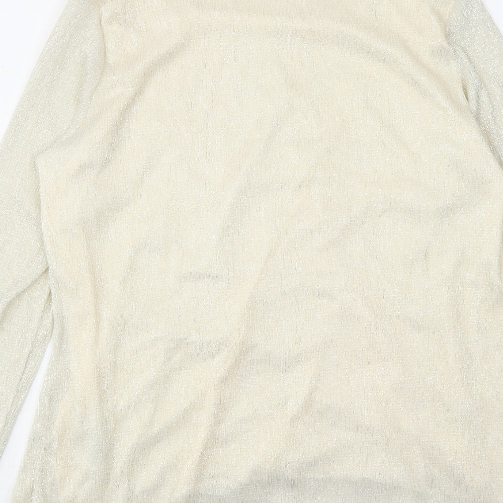 Per Una Womens Ivory Polyester Basic Blouse Size 14 Boat Neck