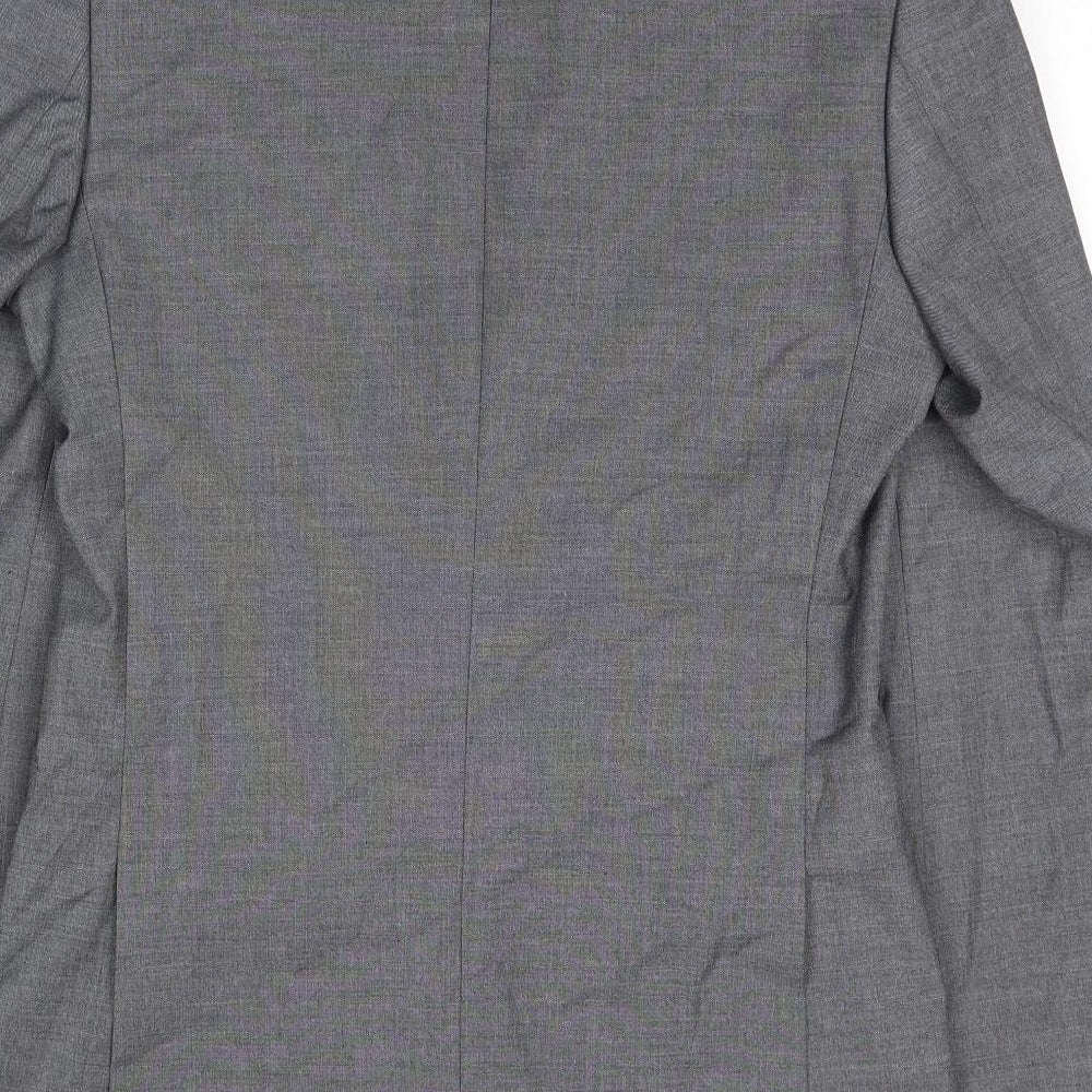 Marks & Spencer Mens Grey Polyester Jacket Suit Jacket Size 36 Regular - Shoulder Pads