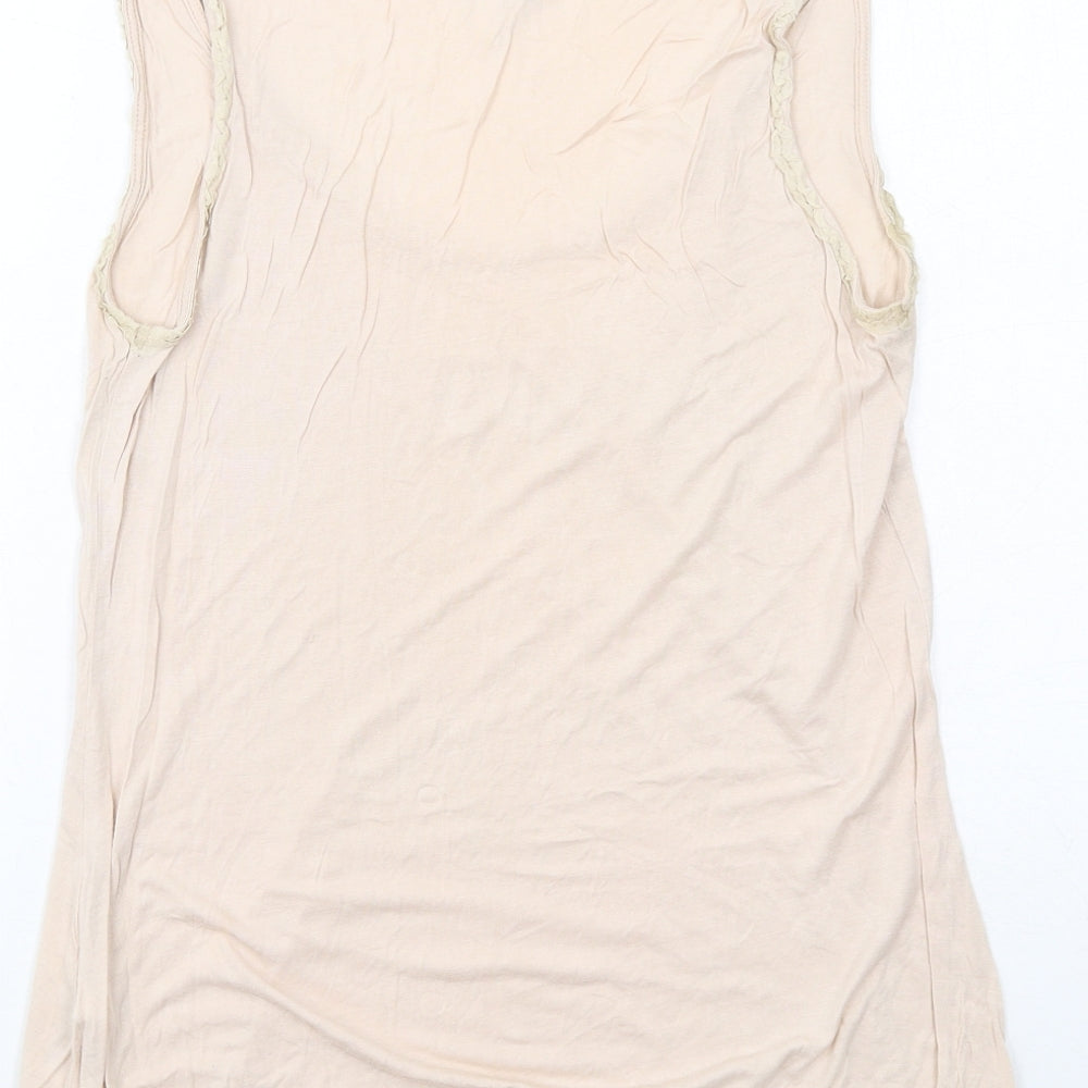 H&M Womens Pink Viscose Basic Tank Size M Round Neck