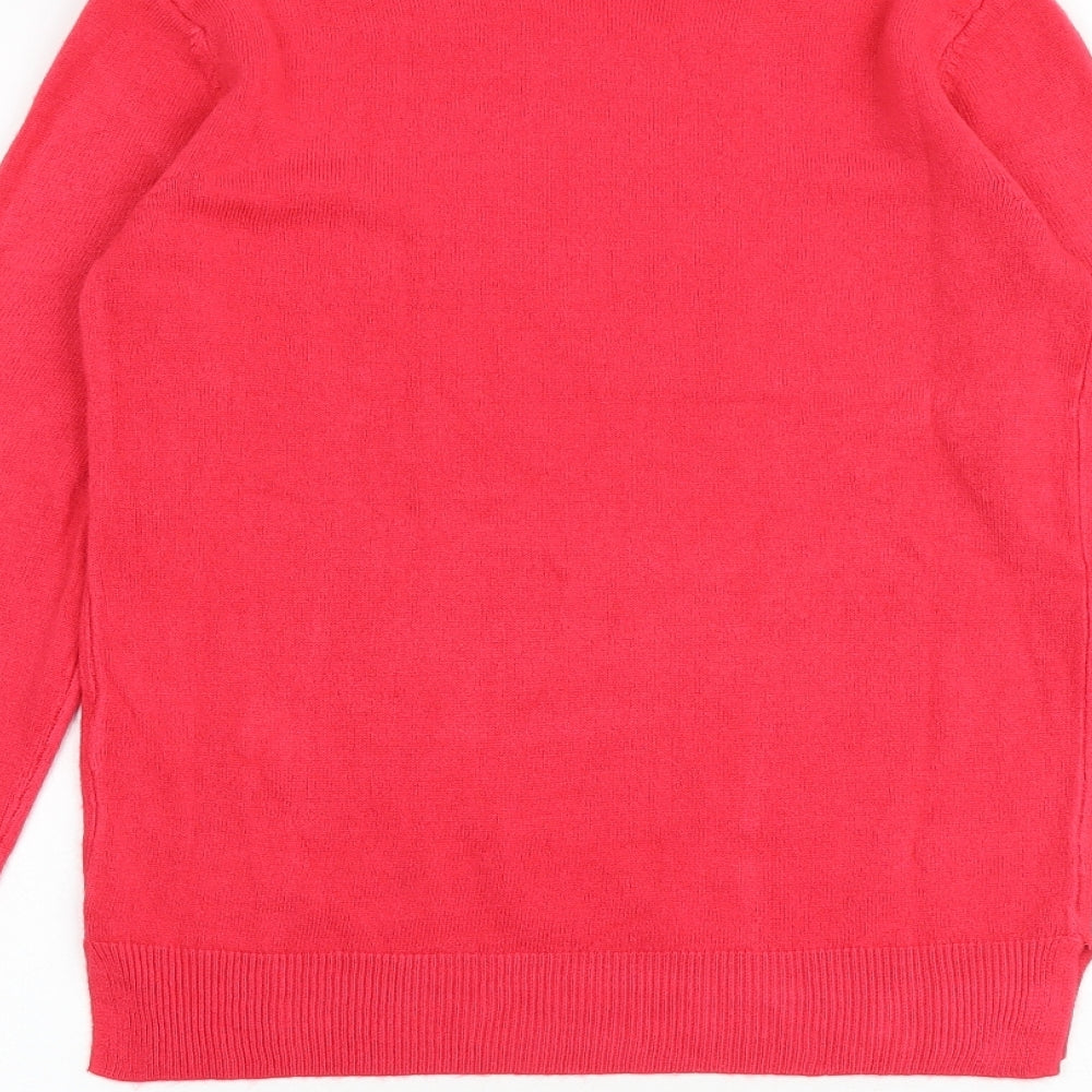 Marks & Spencer Womens Pink Round Neck Acrylic Pullover Jumper Size 6