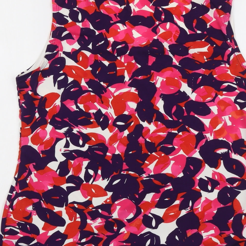 Kaliko Womens Multicoloured Geometric Polyester Basic Tank Size 16 Square Neck