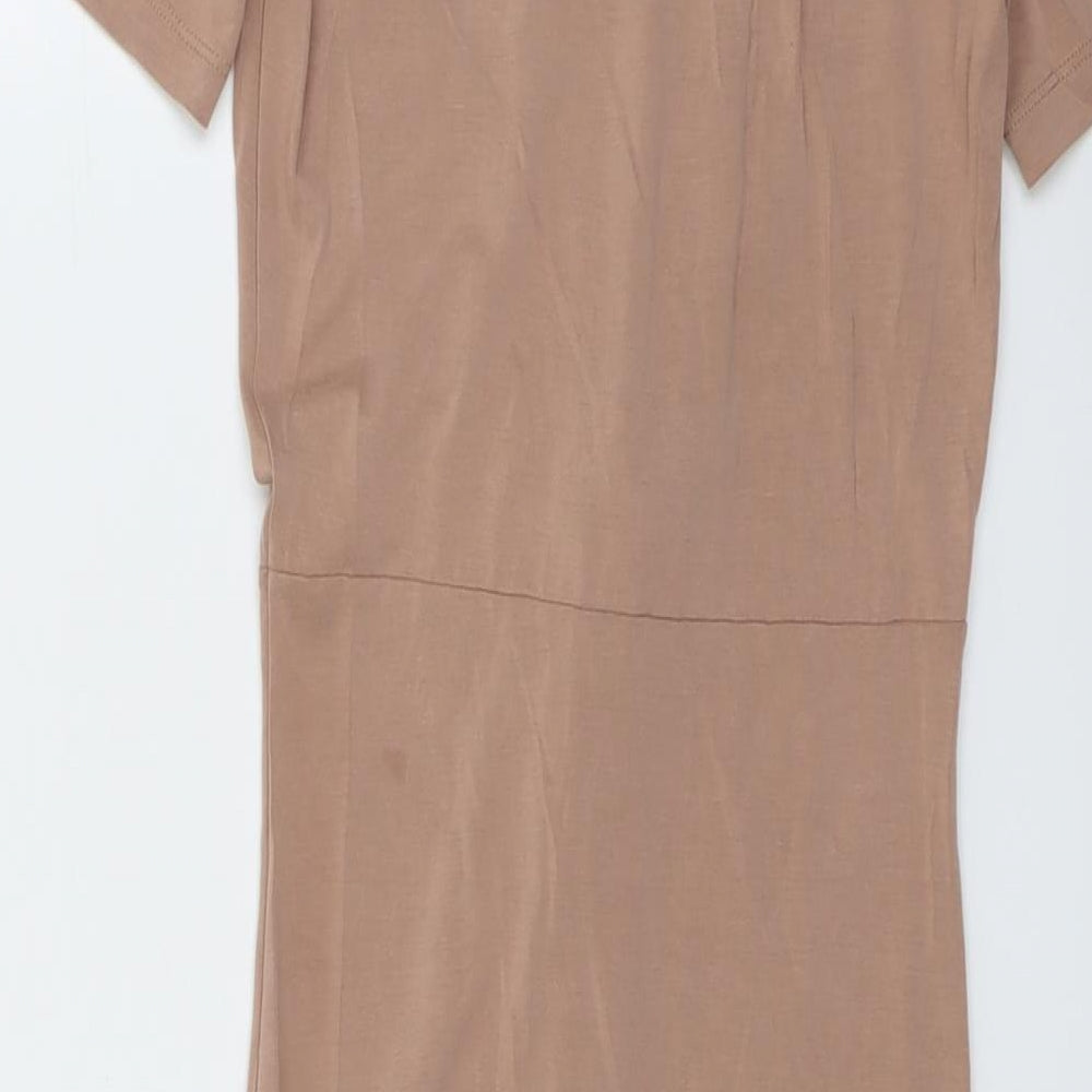 H&M Womens Beige Modal A-Line Size XS V-Neck Pullover
