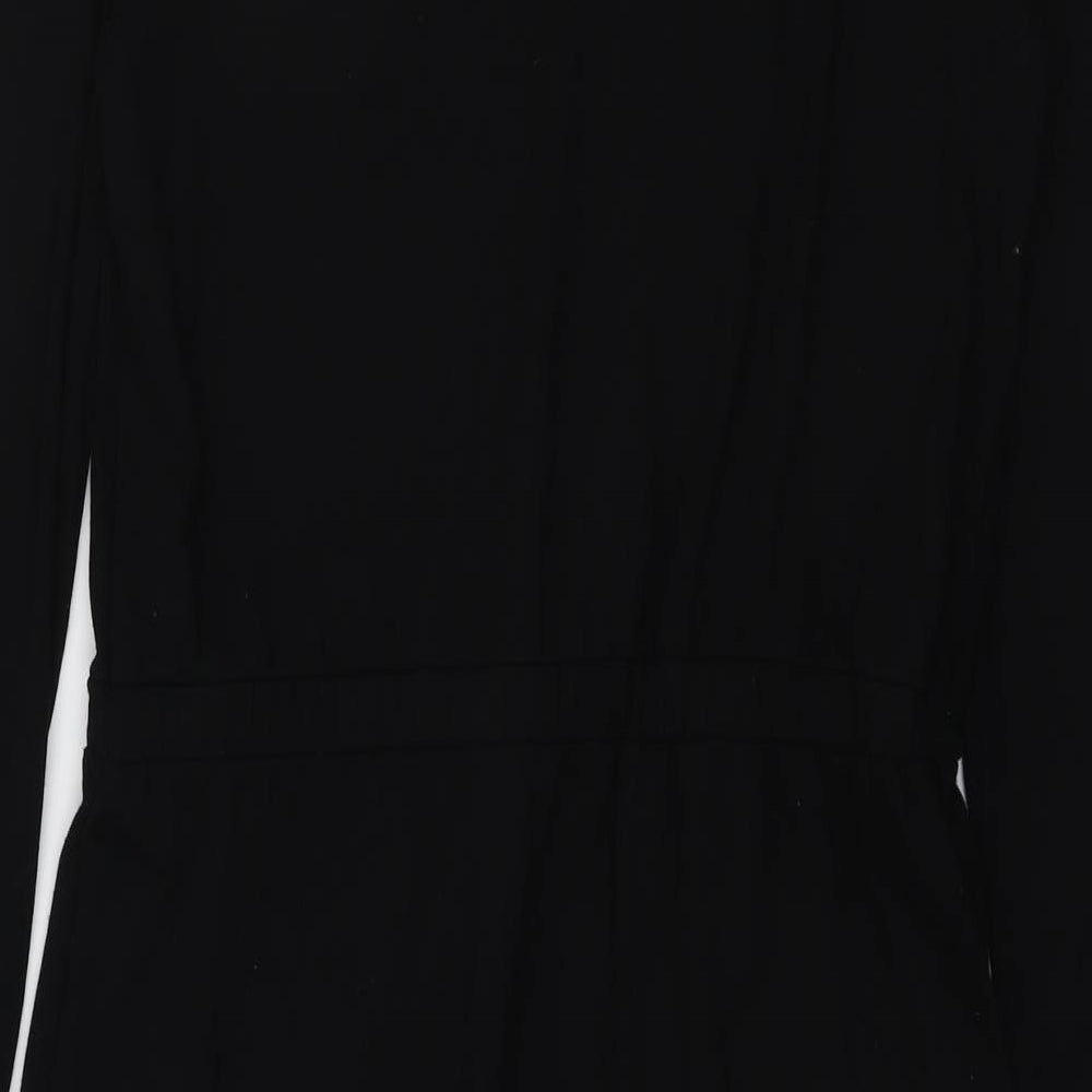 Marks & Spencer Womens Black Polyester A-Line Size 12 Cowl Neck Pullover