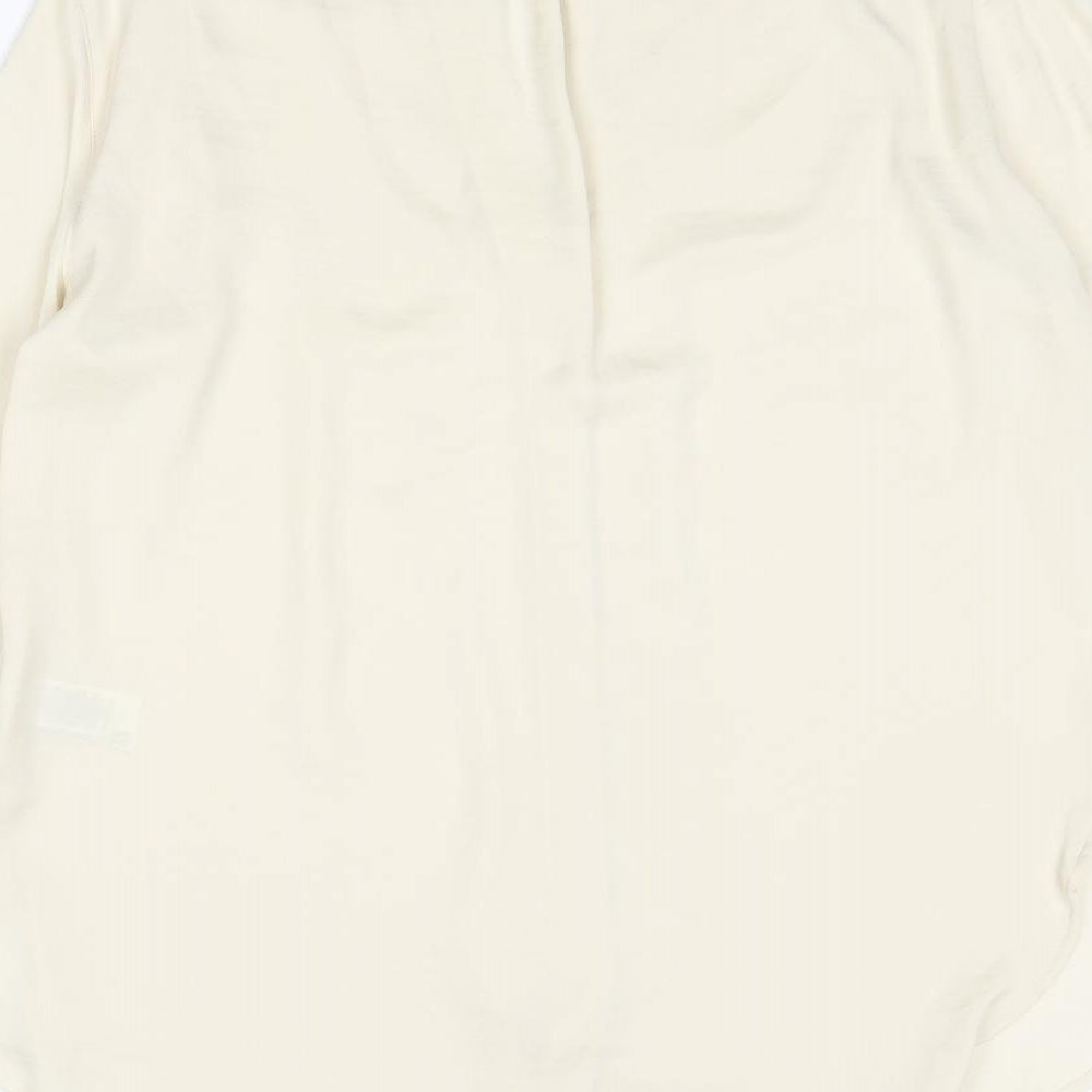 Marks & Spencer Womens Ivory Polyester Basic Blouse Size 8 V-Neck