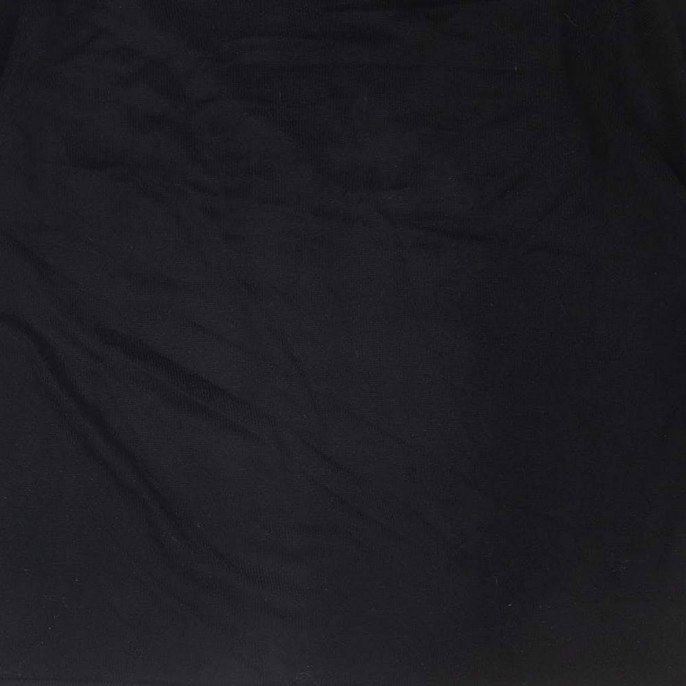 Reflect Womens Black Round Neck Geometric Acrylic Pullover Jumper Size M - Size M-L