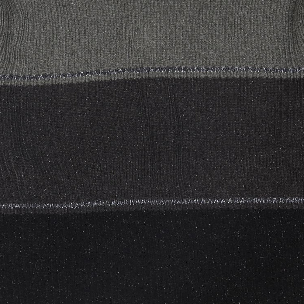 Debbie Morgan Womens Grey V-Neck Geometric Acrylic Cardigan Jumper Size S