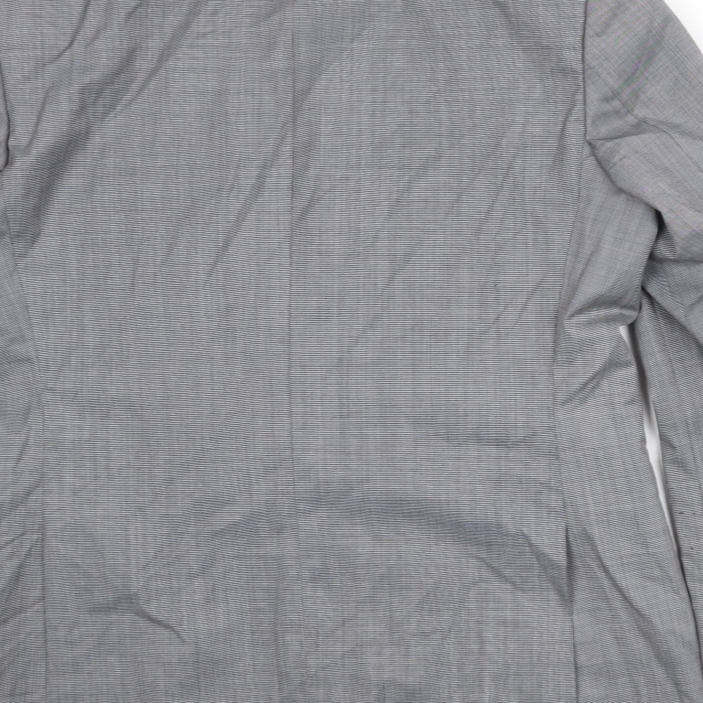 French Connection Mens Grey Plaid Polyester Jacket Suit Jacket Size 42 Regular