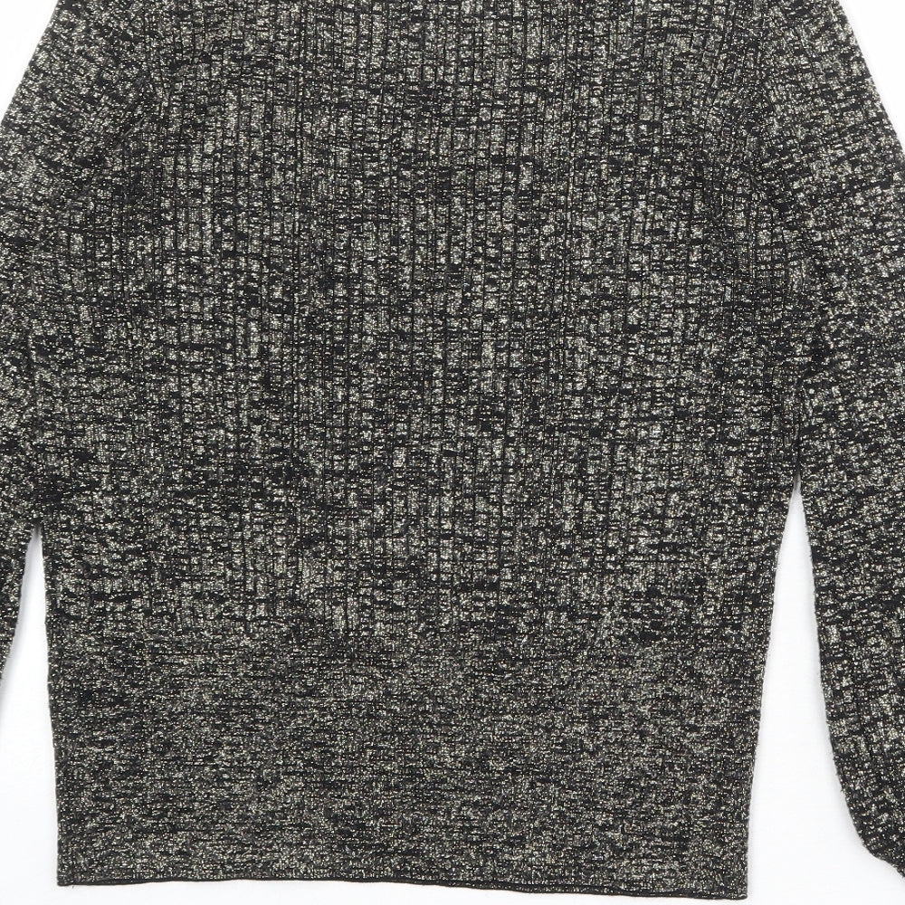Marks and Spencer Womens Black Round Neck Viscose Pullover Jumper Size S