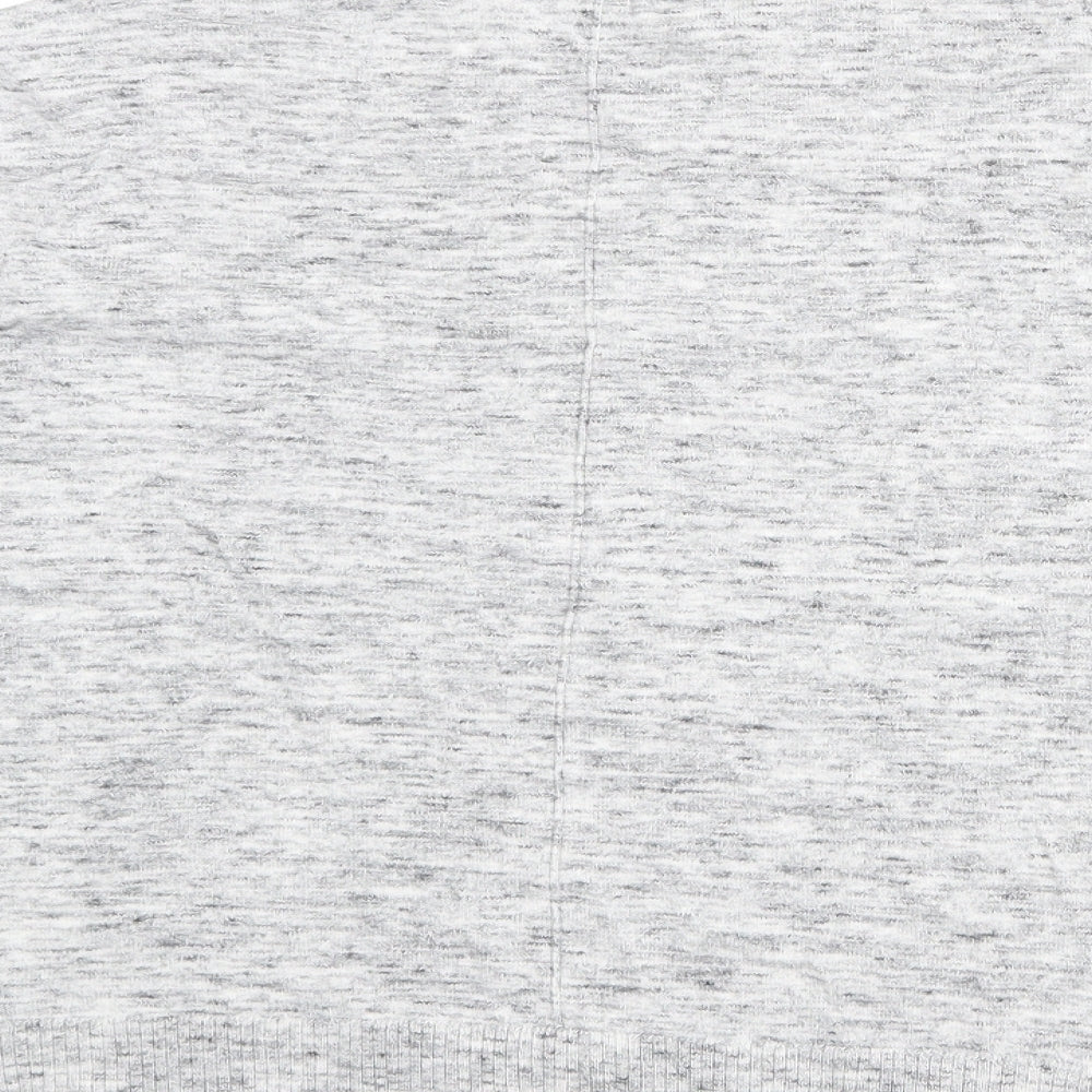 Oasis Womens Grey Round Neck Geometric 100% Cotton Pullover Jumper Size L