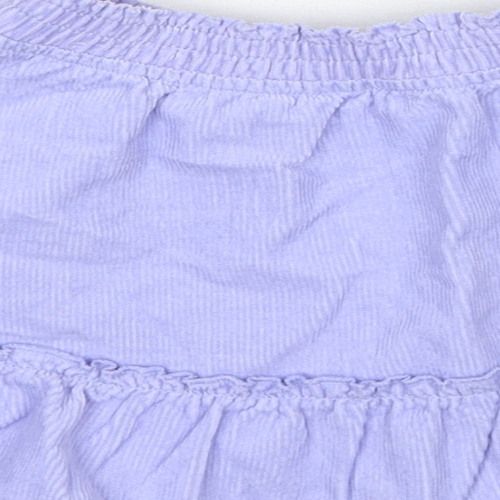 Marks & Spencer Girls Purple Cotton A-Line Skirt Size 2-3 Years Regular Pull On