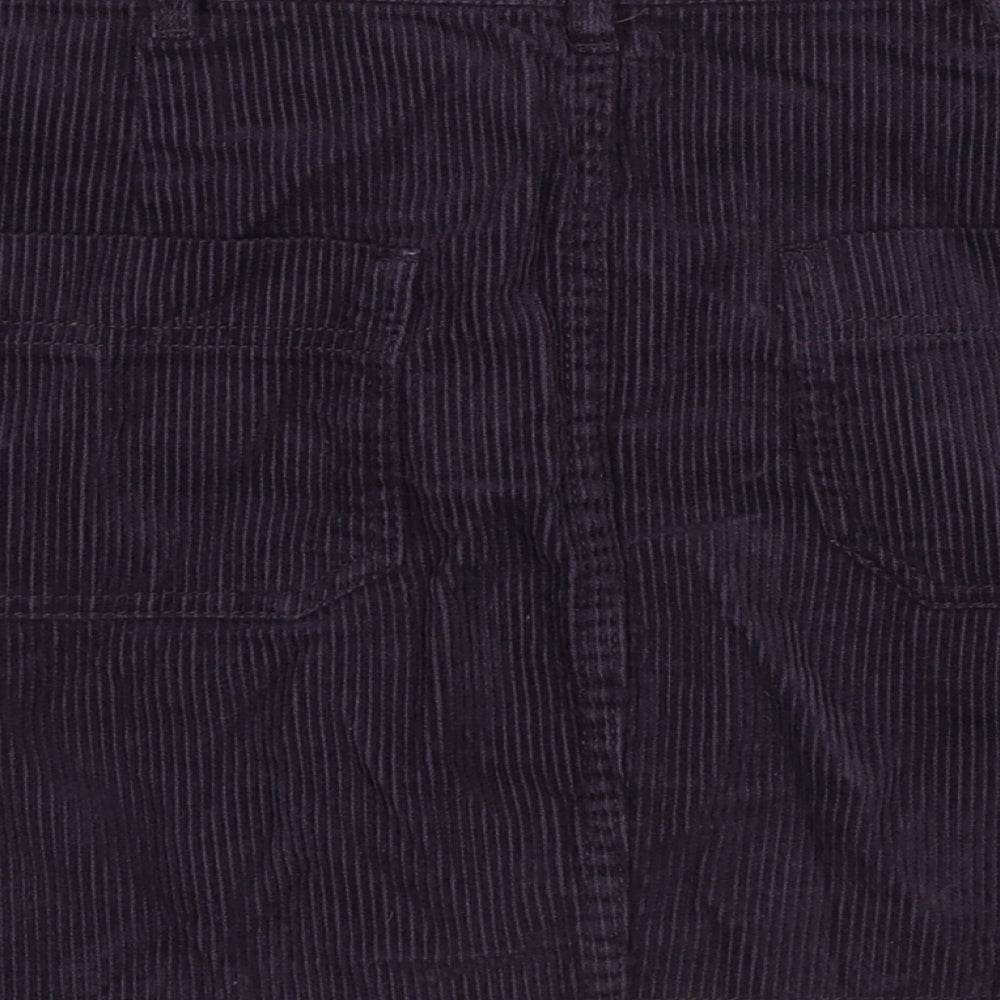 Stradivarius Womens Purple Cotton A-Line Skirt Size 10 Zip