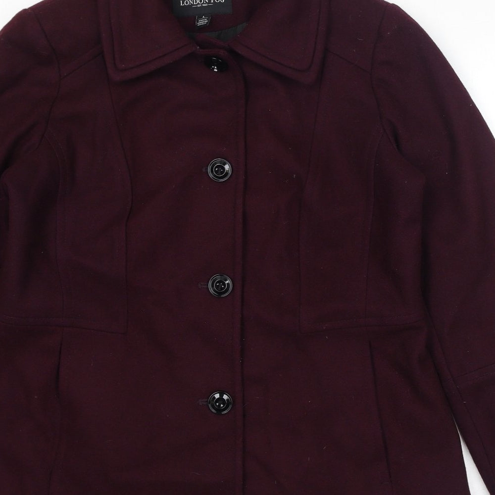 London Fog Womens Red Jacket Size L Button