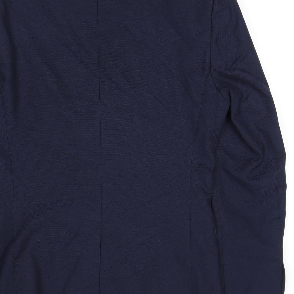 Topman Mens Blue Polyester Jacket Suit Jacket Size 38 Regular