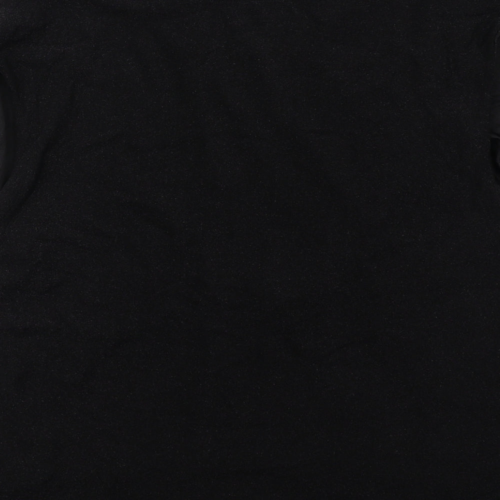 Marks & Spencer Womens Black Polyamide Basic Blouse Size 24 V-Neck