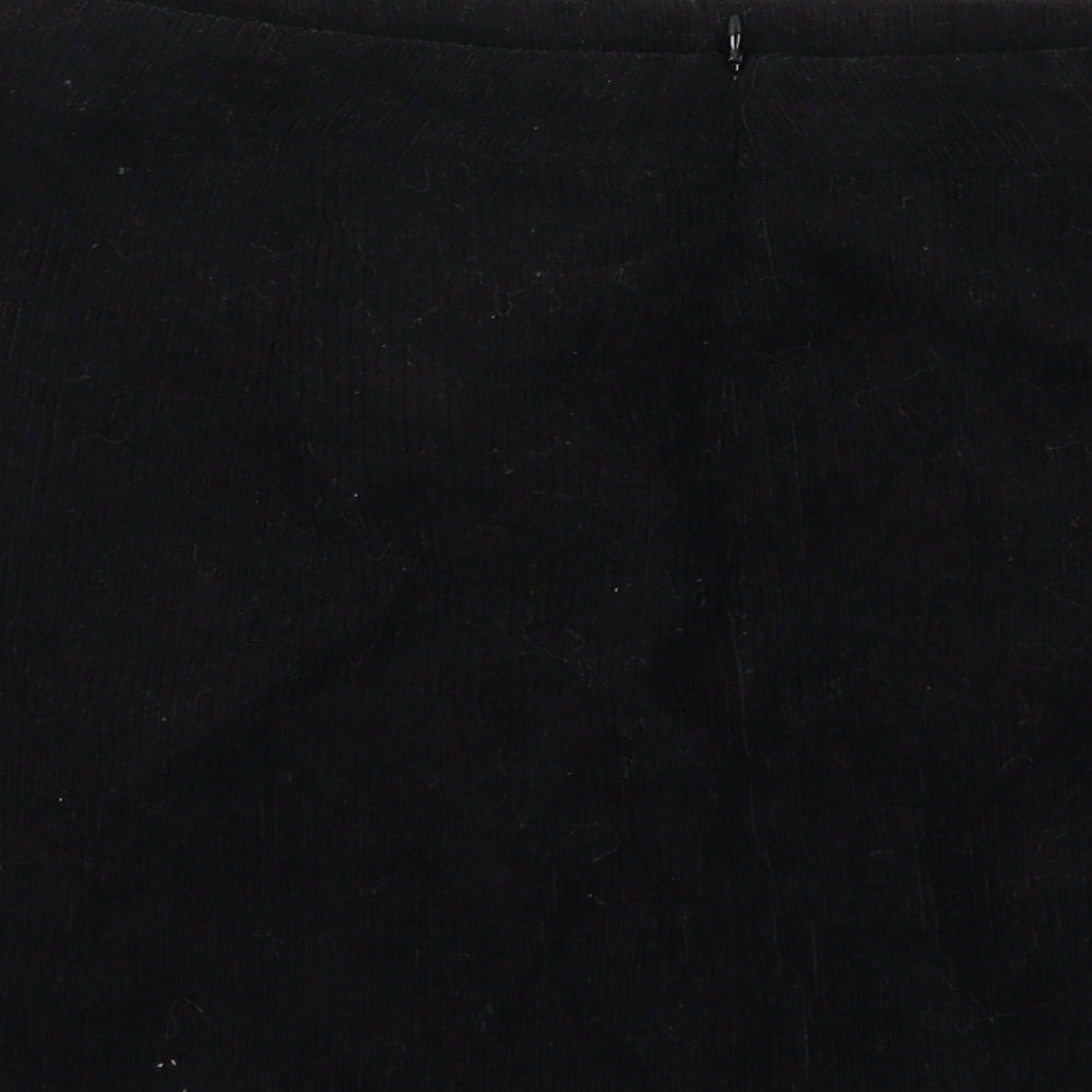 Reclaimed Vintage Womens Black Polyester A-Line Skirt Size 14 Zip