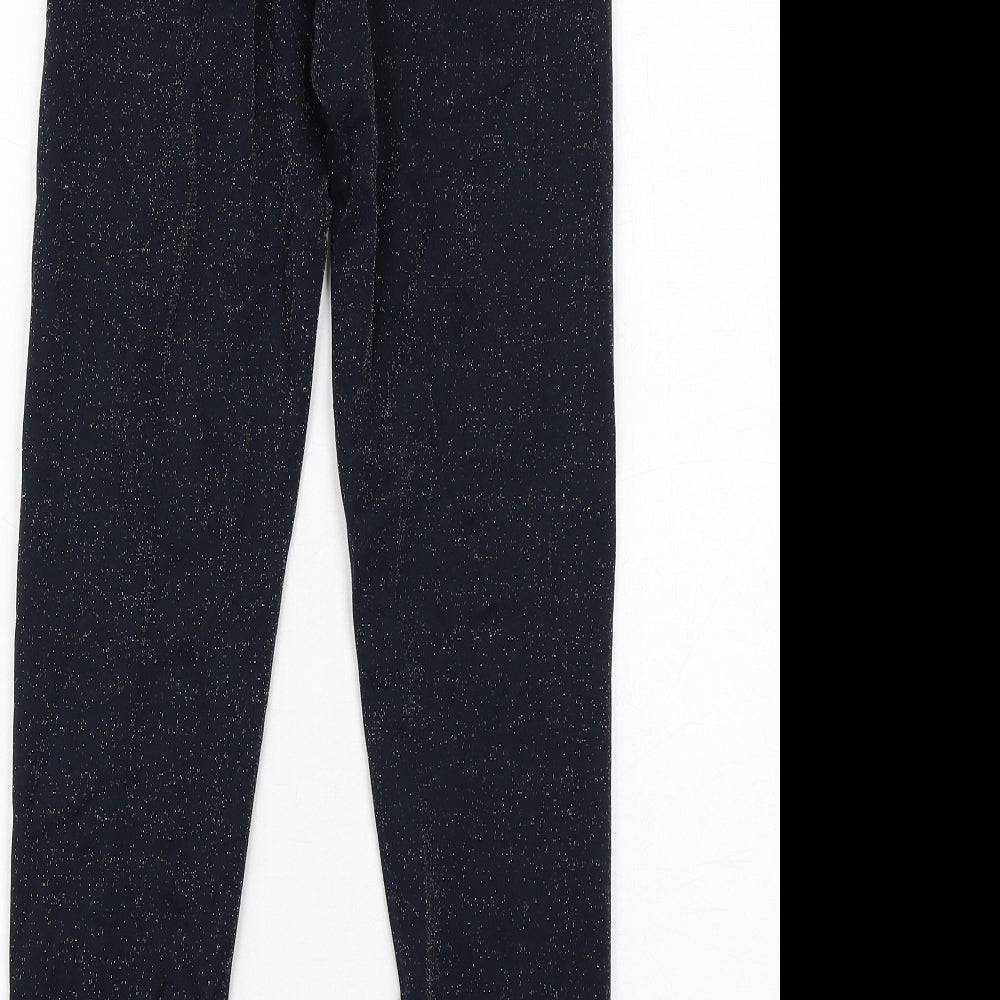 Marks & Spencer Womens Blue Geometric Viscose Jegging Leggings Size 6