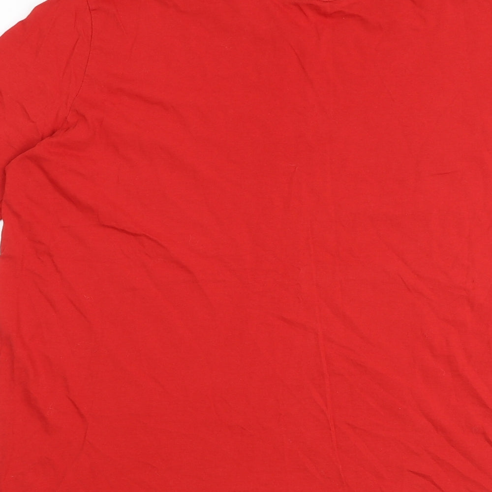 Zara Womens Red Cotton Basic T-Shirt Size M Round Neck - Liberation of The Ordinary