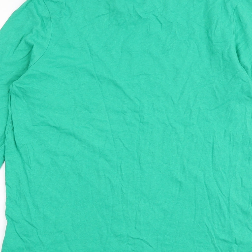 Dunnes Womens Green 100% Cotton Basic T-Shirt Size XS Round Neck