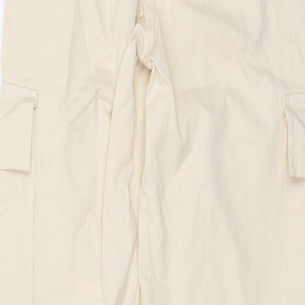 STR Womens Beige Cotton Straight Jeans Size 4 L30 in Regular Button