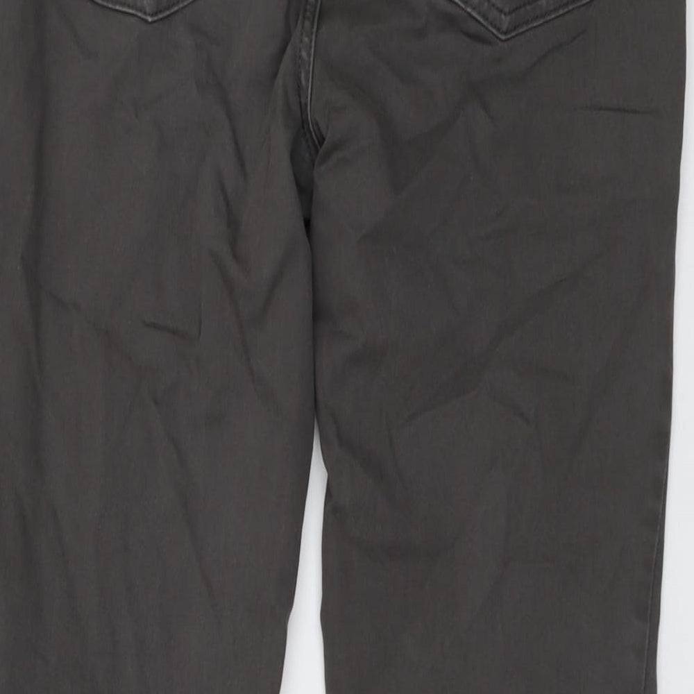 Marks and Spencer Womens Grey Cotton Skinny Jeans Size 12 L27 in Regular Button