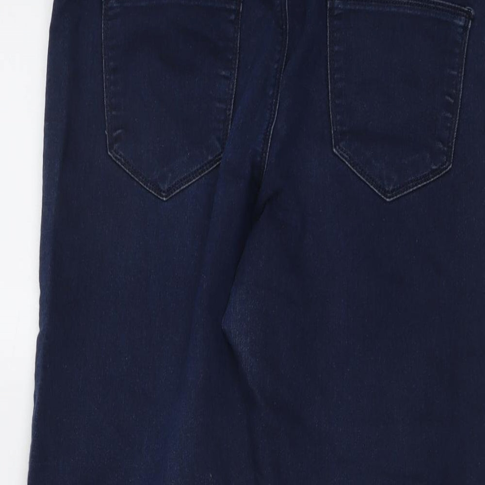 Marks and Spencer Womens Blue Cotton Straight Jeans Size 10 L23 in Regular Button