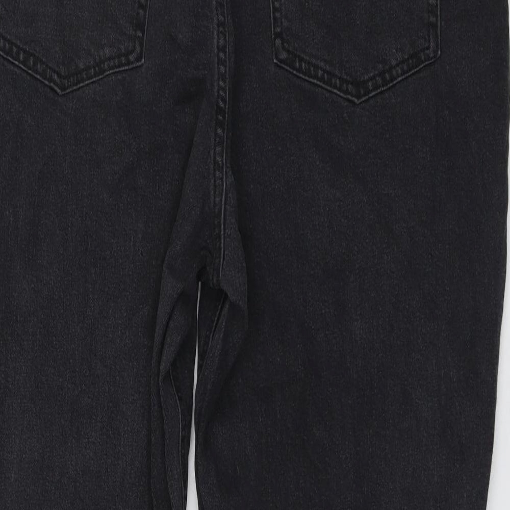 H&M Womens Grey Cotton Mom Jeans Size XL L26 in Regular Button