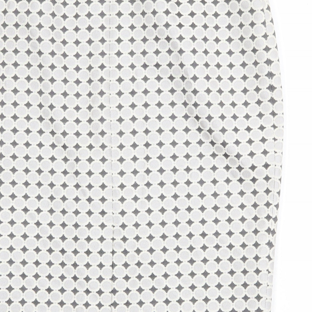Marks & Spencer Womens Multicoloured Geometric Polyester Straight & Pencil Skirt Size 14 Zip