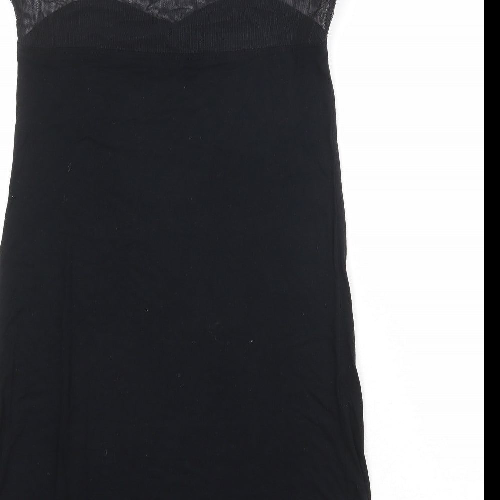 Topshop Womens Black Polyester A-Line Size 10 Round Neck Pullover