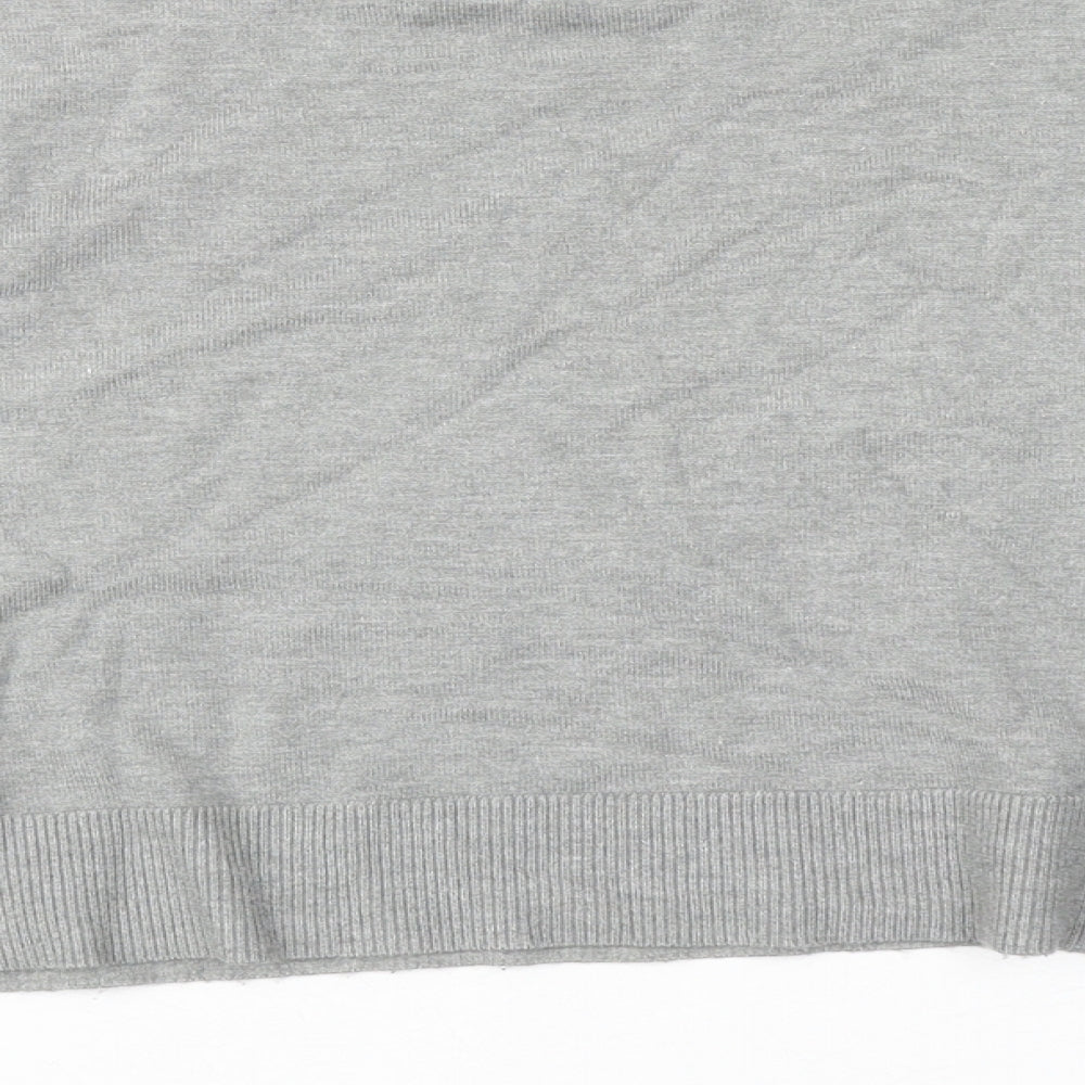 Zara Womens Grey Round Neck Viscose Pullover Jumper Size M