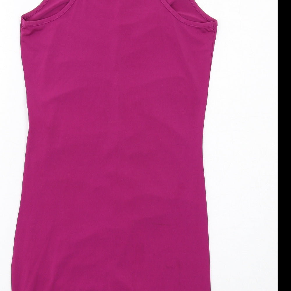 Noisy may Womens Pink Polyester Bodycon Size L V-Neck Pullover