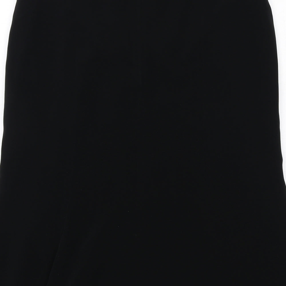 Amanda Womens Black Polyester A-Line Skirt Size 10 Zip