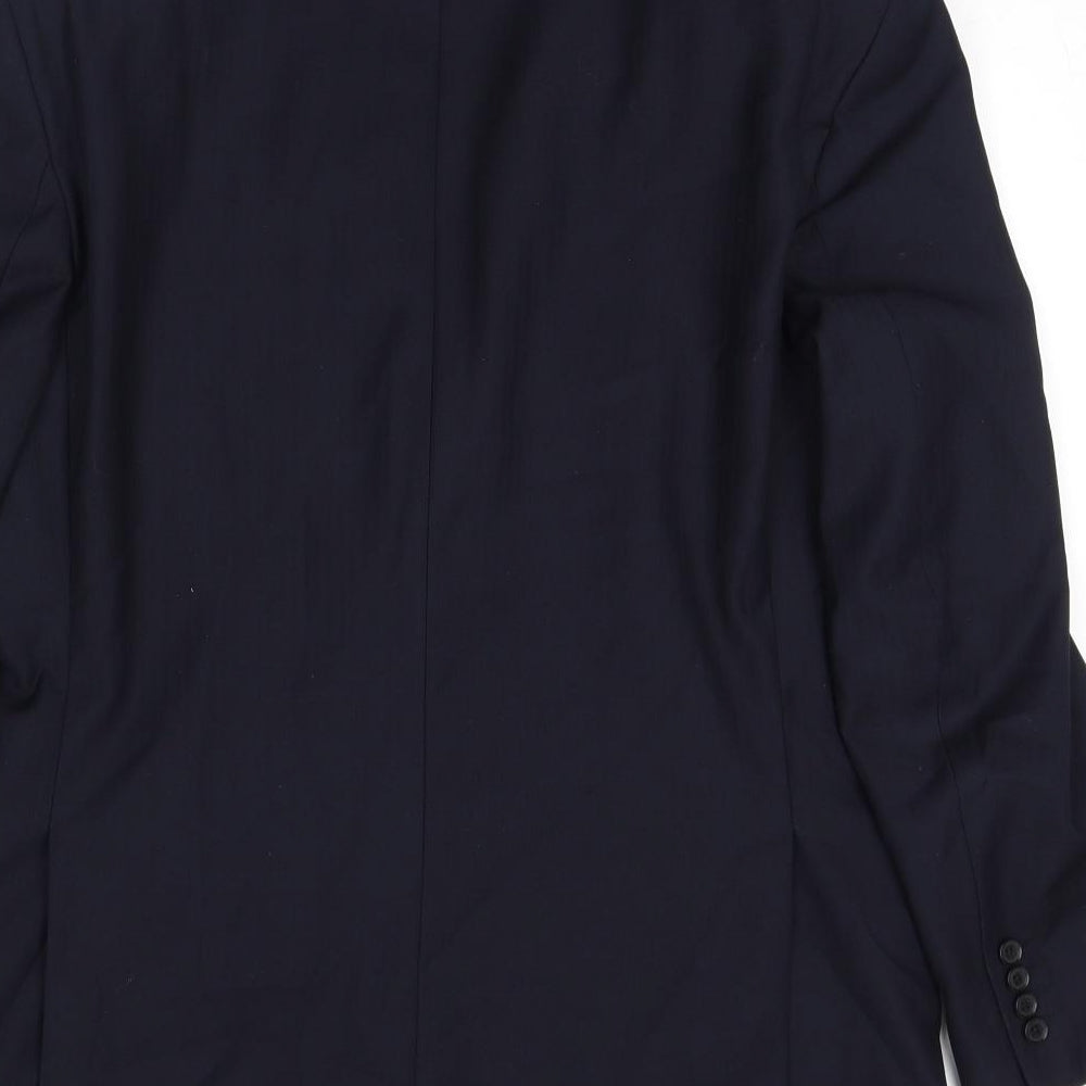 Greenwoods Mens Blue Polyester Jacket Suit Jacket Size 42 Regular