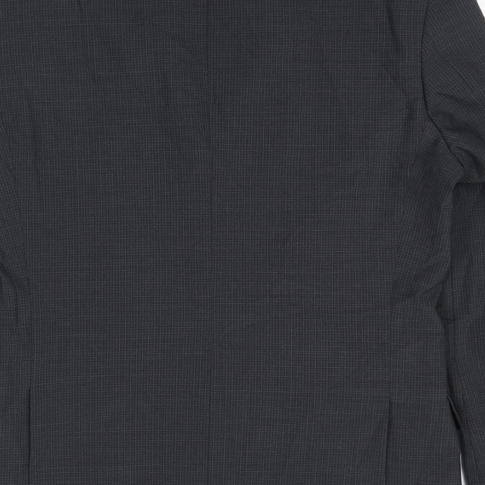Marks & Spencer Mens Grey Check Wool Jacket Suit Jacket Size 40 Regular