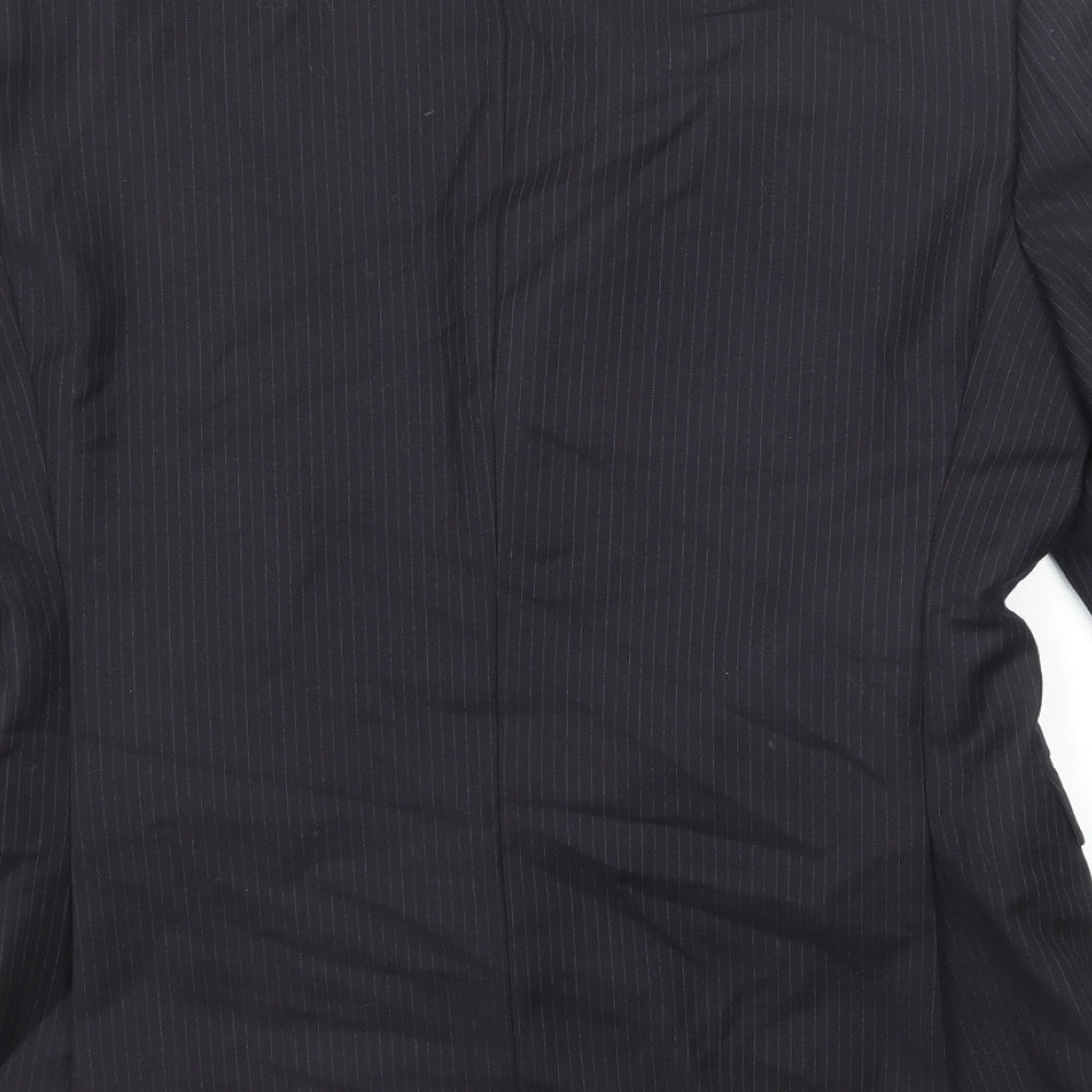 French Connection Mens Black Striped Wool Jacket Suit Jacket Size 38 Regular