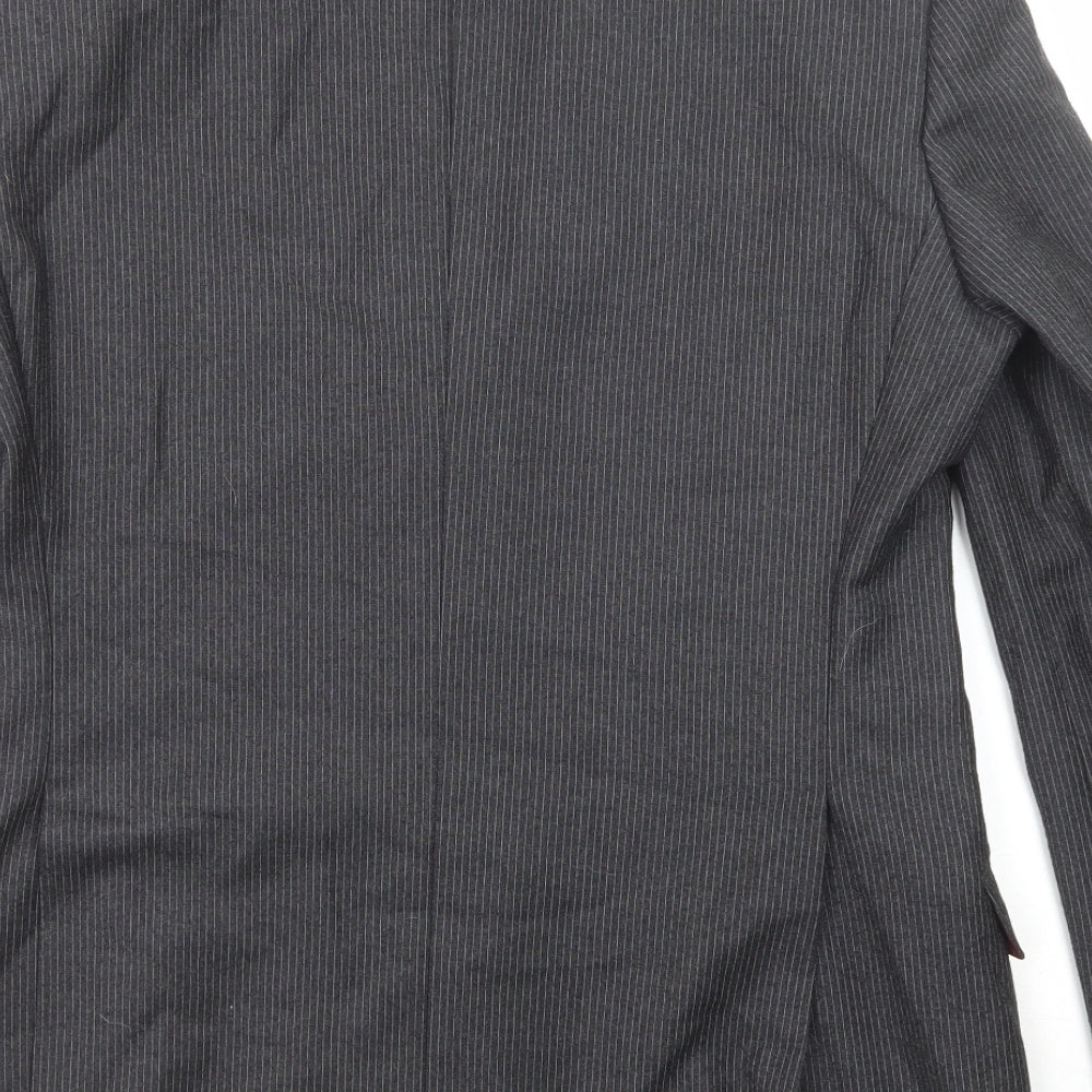 NEXT Mens Grey Striped Wool Jacket Suit Jacket Size 38 Regular