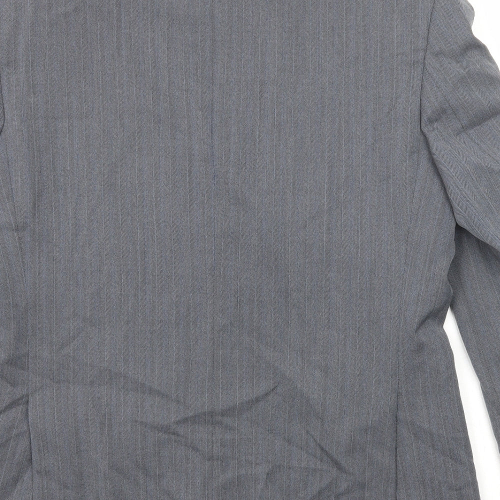 Chatsworth Mens Grey Striped Wool Jacket Suit Jacket Size 40 Regular