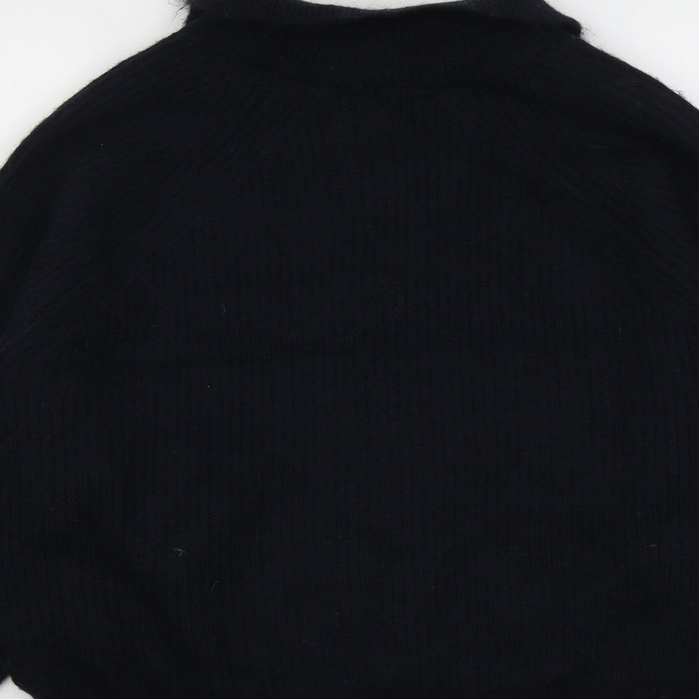 Marks & Spencer Womens Blue Collared Acrylic Henley Jumper Size L