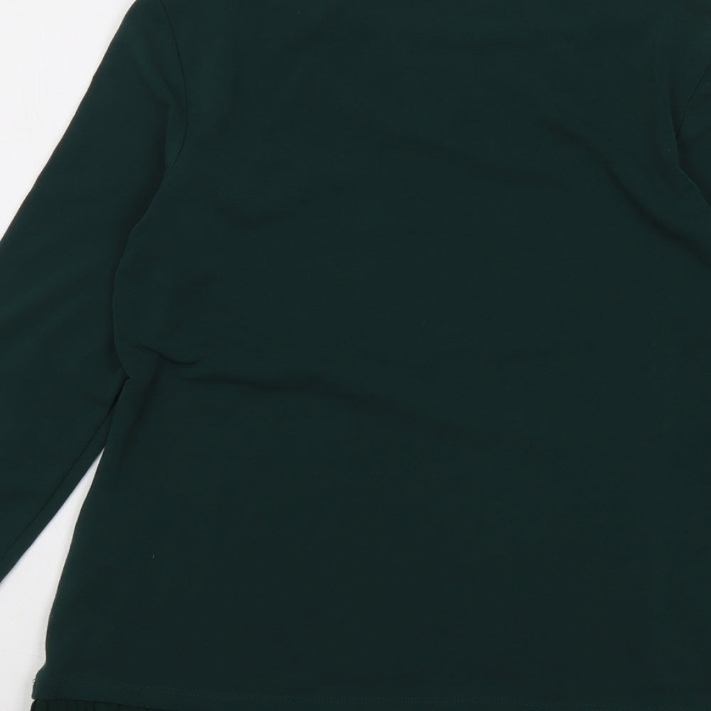 Esprit Womens Green Polyester Basic Blouse Size M Boat Neck